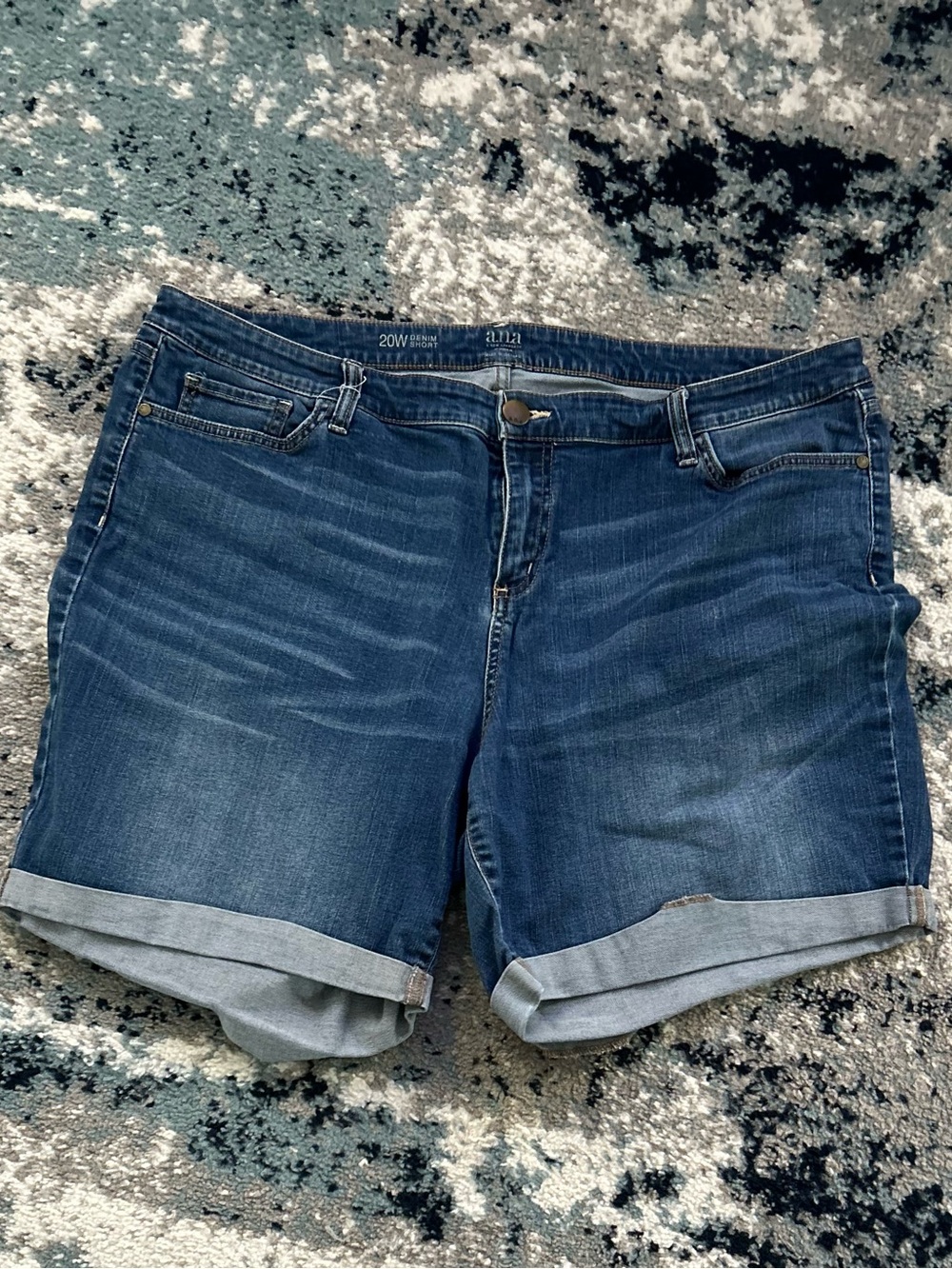 a.n.a Dark Blue Cuffed Denim Shorts
